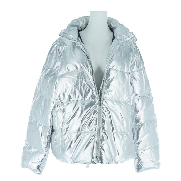 Metallic Short Puffer Jacket with Eco-Friendly Primaloft® - Picture 5 of 9